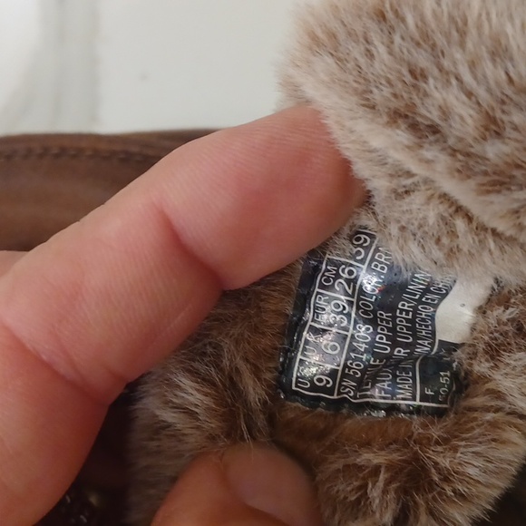 BOBS Skechers Skipper Hang Glider Brown Booties With Faux Fur Women Size 9 - Picture 5 of 8